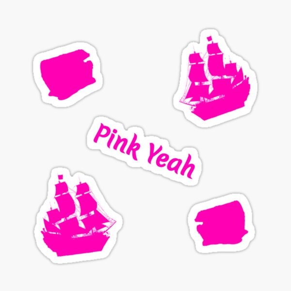 Vista previa del artículo con la obra «Patrón de barco pirata y tesoro - rosa sí», diseñado y vendido por Pink  Yeah.