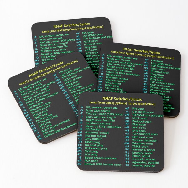 Item preview, NMAP Switches Syntax on dark background stickers bottle mousepad designed and sold by Hack3rRunway.