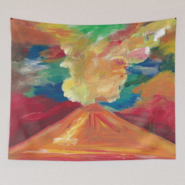 Item preview, Acrylic painting: Erupting volcano designed and sold by Elnica.