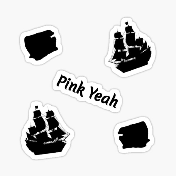 Vista previa del artículo con la obra «Patrón de barco pirata y tesoro - rosa sí», diseñado y vendido por Pink  Yeah.
