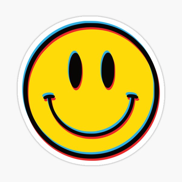 Smiley Face Sticker Acid House Rave Disco Stickers Daisy Flower