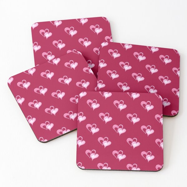 Item preview, Watercolor cute Pink hearts on a wine color background for Valentine's Day designed and sold by Sunflower-7.