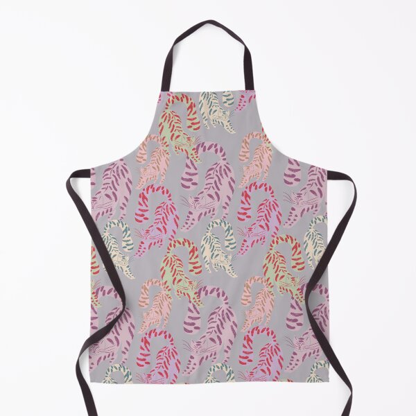 Item preview, Colorful Retro Tigers Pattern In Muted Colors Blue Gray designed and sold by scorpiolane.