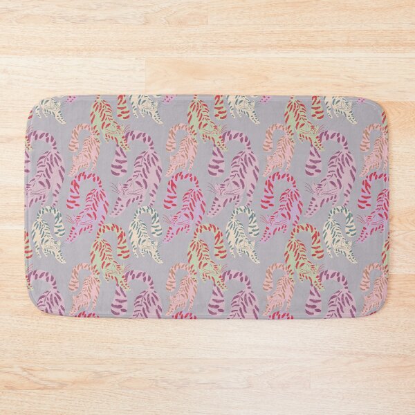 Item preview, Colorful Retro Tigers Pattern In Muted Colors Blue Gray designed and sold by scorpiolane.