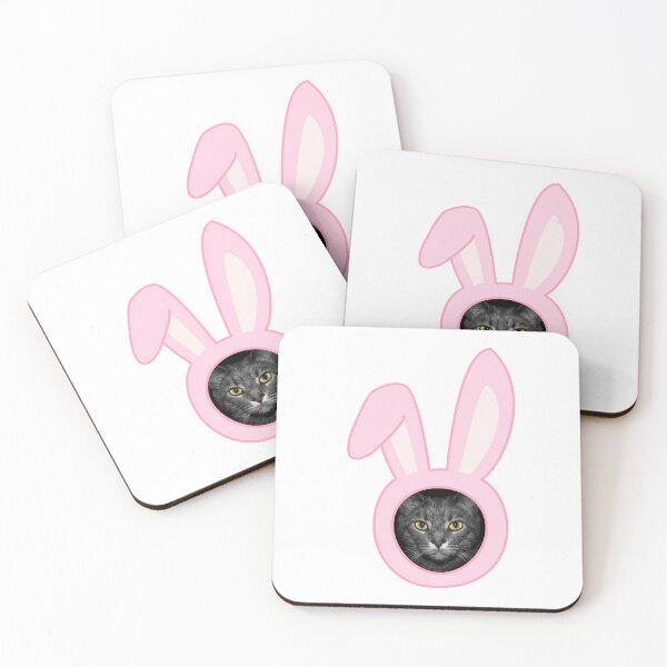 Item preview,  Pink Easter Bunny Ears with Cat face designed and sold by Drnksuzys.