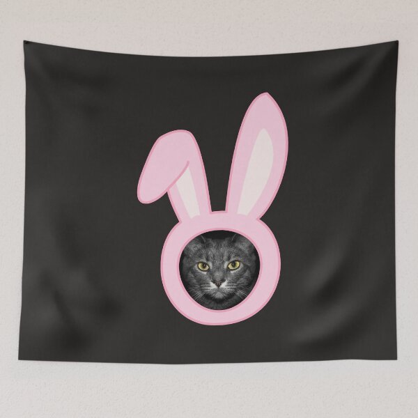 Item preview,  Pink Easter Bunny Ears with Cat face designed and sold by Drnksuzys.