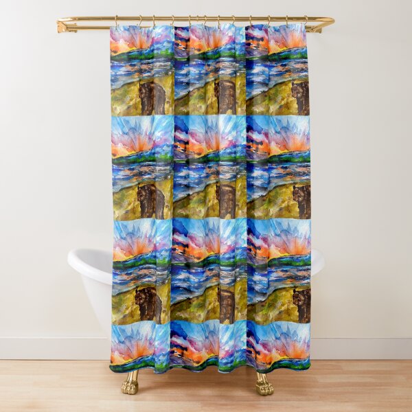 Big Bear Lake .. Bear walking Shower Curtain