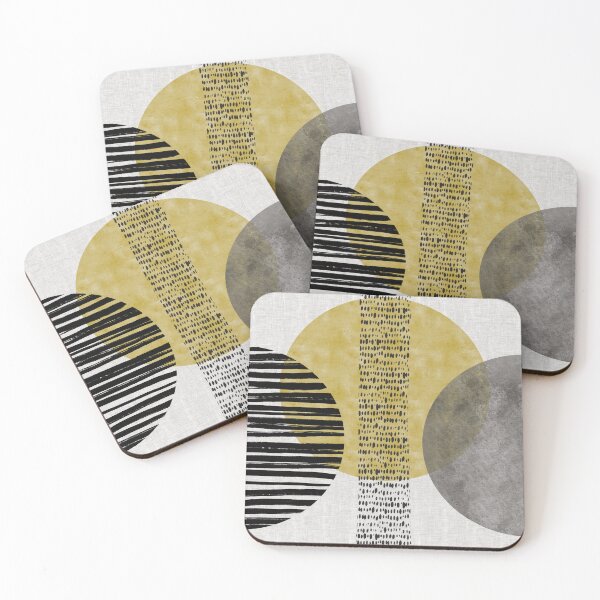 Item preview,  Modern Circles- Gold /Black/Gray on light gray designed and sold by JAFStudio.