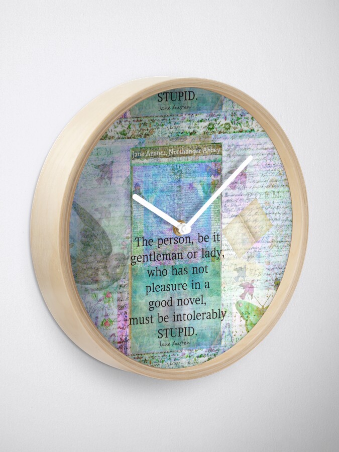 Alternate view of Jane Austen witty book quote Clock