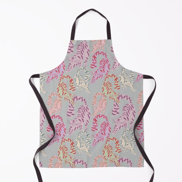 Item preview, Colorful Retro Tigers Pattern In Muted Colors Grayish Blue designed and sold by scorpiolane.