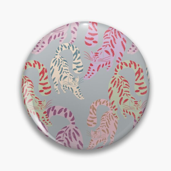 Item preview, Colorful Retro Tigers Pattern In Muted Colors Muted Teal designed and sold by scorpiolane.