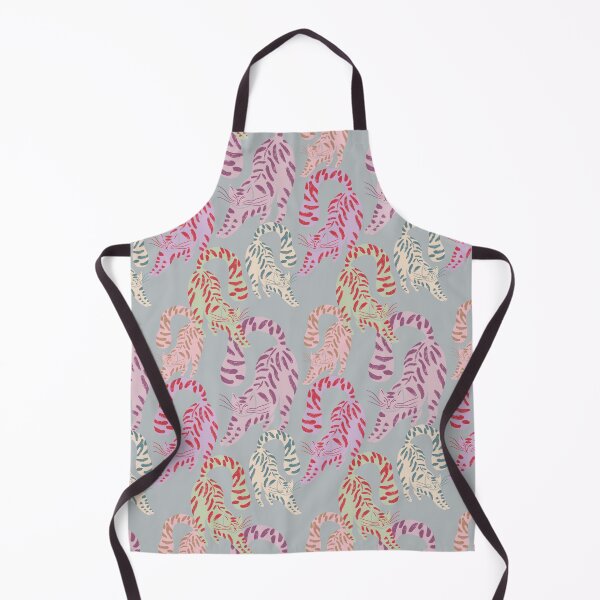 Item preview, Colorful Retro Tigers Pattern In Muted Colors Muted Teal designed and sold by scorpiolane.