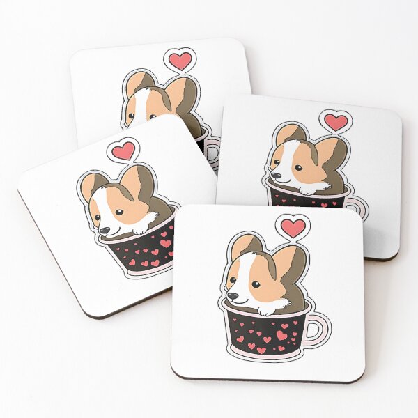 Item preview, Puppuccino Corgi Hearth Valentine's day Sticker designed and sold by aznic3.