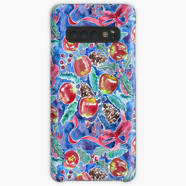 Watercolor Christmas Winter Apples Berries Fir Leaves Pinecones Samsung Galaxy Snap Case
