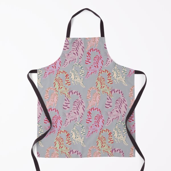 Item preview, Colorful Retro Tigers Pattern In Muted Colors Stone Blue designed and sold by scorpiolane.