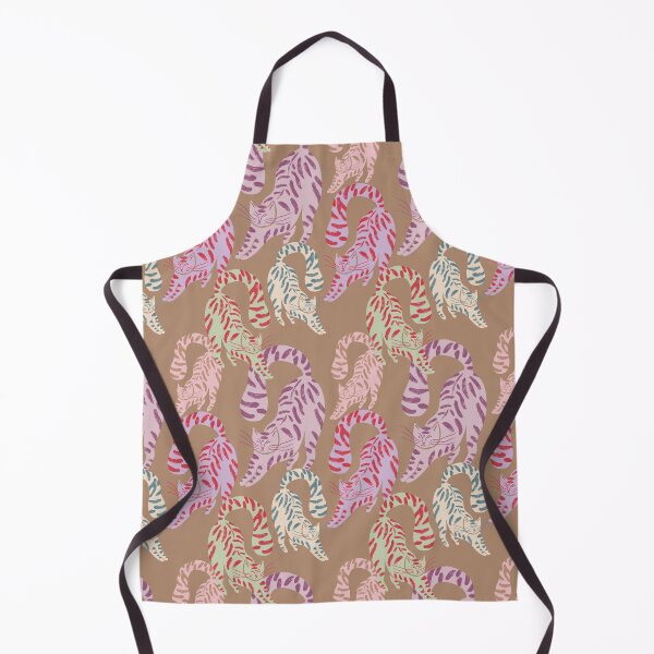 Item preview, Colorful Retro Tigers Pattern In Muted Colors Brown designed and sold by scorpiolane.