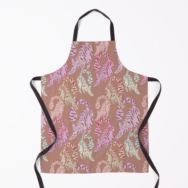Item preview, Colorful Retro Tigers Pattern In Muted Colors Cantaloupe designed and sold by scorpiolane.