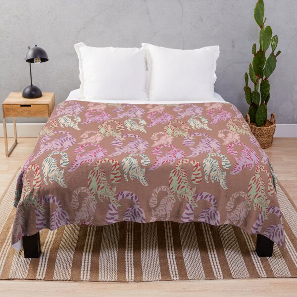 Item preview, Colorful Retro Tigers Pattern In Muted Colors Cantaloupe designed and sold by scorpiolane.