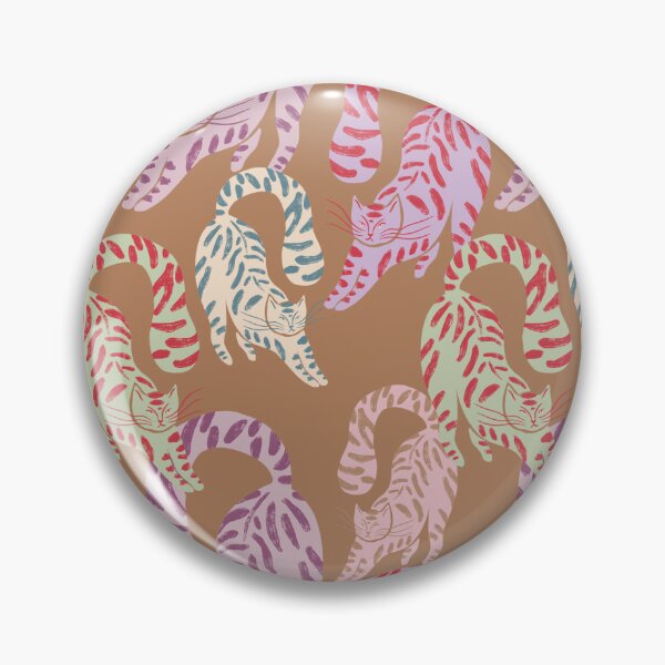 Aperçu de l'œuvre Colorful Retro Tigers Pattern In Muted Colors Caramel créée et vendue par scorpiolane.