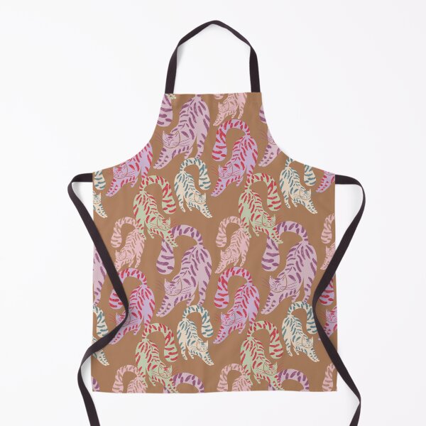 Item preview, Colorful Retro Tigers Pattern In Muted Colors Caramel designed and sold by scorpiolane.