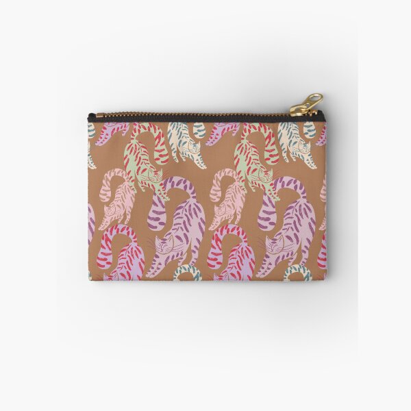 Item preview, Colorful Retro Tigers Pattern In Muted Colors Caramel designed and sold by scorpiolane.