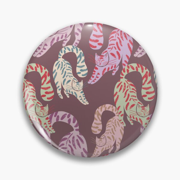 Item preview, Colorful Retro Tigers Pattern In Muted Colors Mulberry designed and sold by scorpiolane.