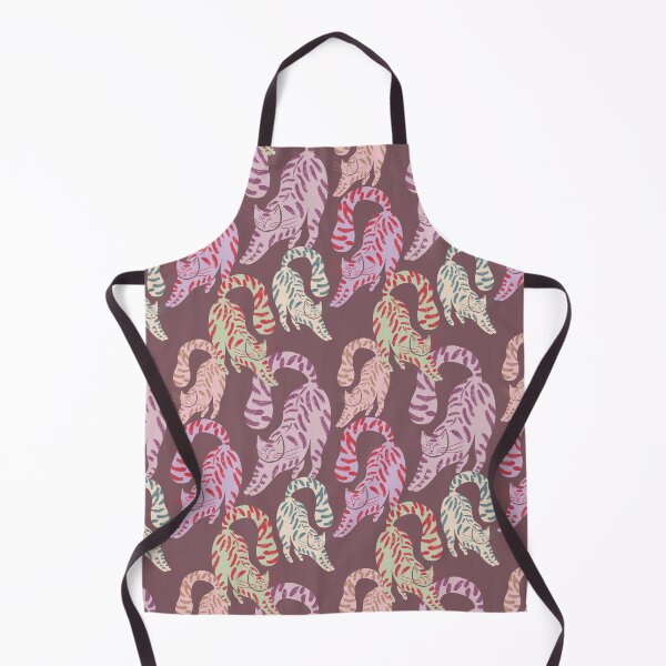 Item preview, Colorful Retro Tigers Pattern In Muted Colors Mulberry designed and sold by scorpiolane.