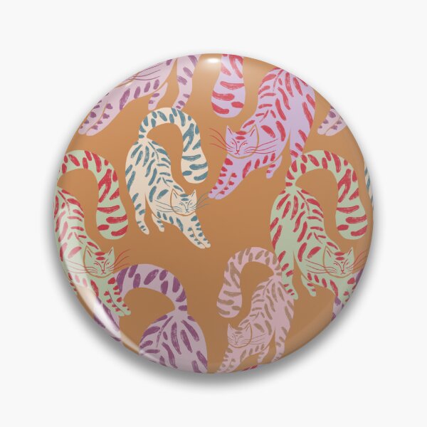 Item preview, Colorful Retro Tigers Pattern In Muted Colors Orange designed and sold by scorpiolane.