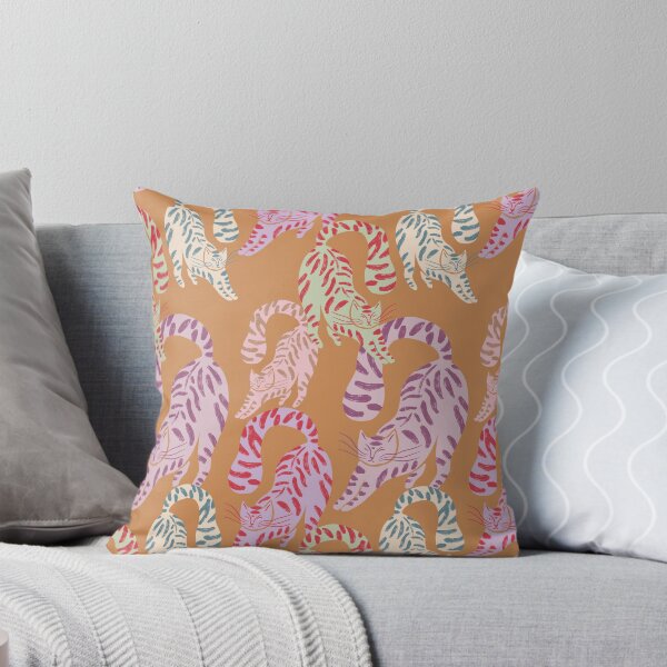 Item preview, Colorful Retro Tigers Pattern In Muted Colors Orange designed and sold by scorpiolane.