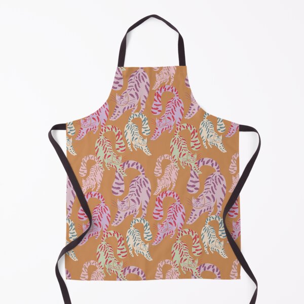 Item preview, Colorful Retro Tigers Pattern In Muted Colors Orange designed and sold by scorpiolane.