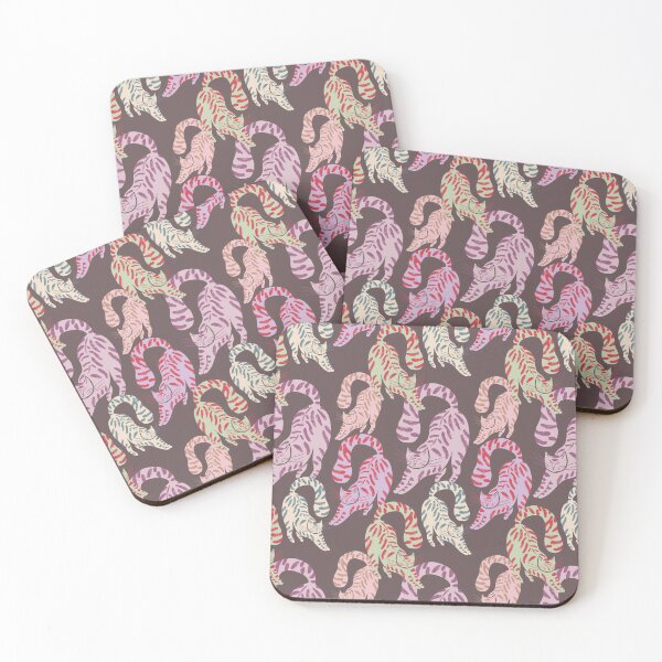 Item preview, Colorful Retro Tigers Pattern In Muted Colors Walnut Brown designed and sold by scorpiolane.