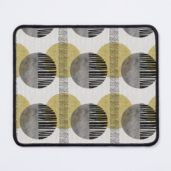 Item preview, Modern Circles - Gold/Black/Gray on light gray - smaller scale designed and sold by JAFStudio.