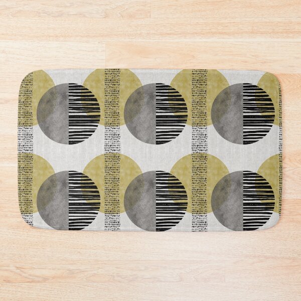 Item preview, Modern Circles - Gold/Black/Gray on light gray - smaller scale designed and sold by JAFStudio.