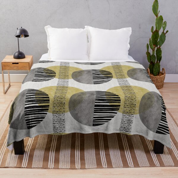 Item preview, Modern Circles - Gold/Black/Gray on light gray - smaller scale designed and sold by JAFStudio.