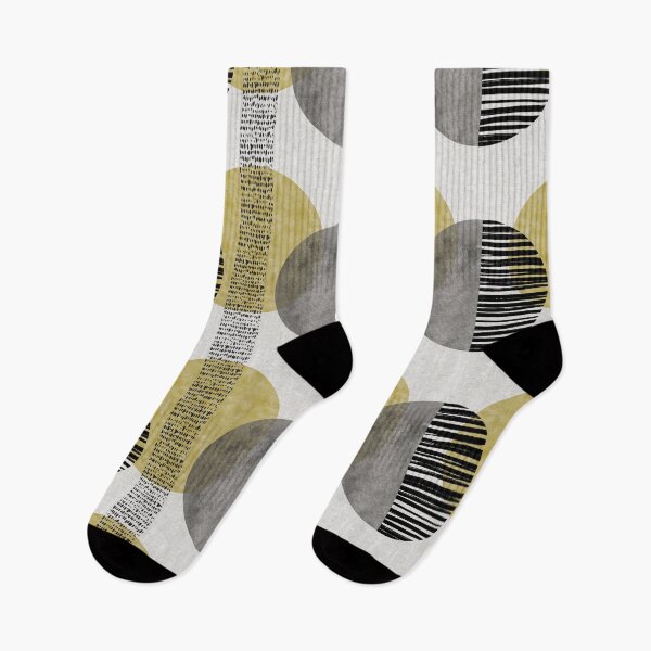 Item preview, Modern Circles - Gold/Black/Gray on light gray - smaller scale designed and sold by JAFStudio.