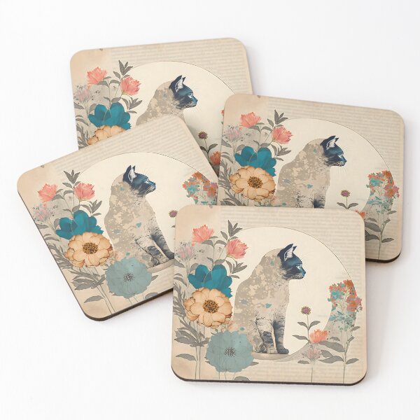 Item preview, Cat and flower collage 09 designed and sold by EmilyDayDreams.