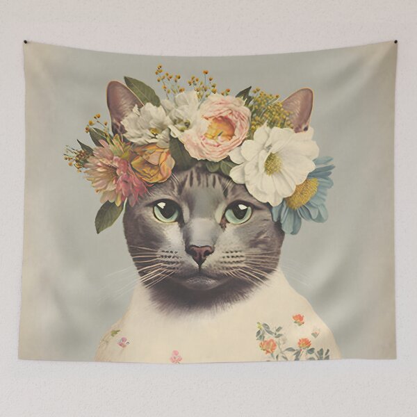 Item preview, Cat and flower collage 10 designed and sold by EmilyDayDreams.
