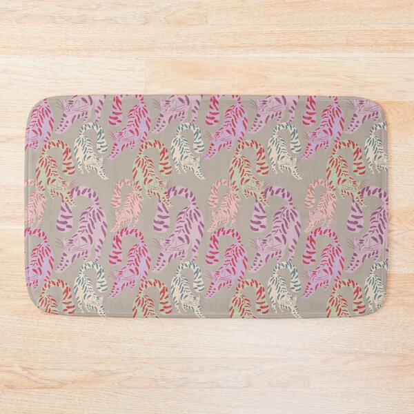 Item preview, Colorful Retro Tigers Pattern In Muted Colors Light Taupe designed and sold by scorpiolane.