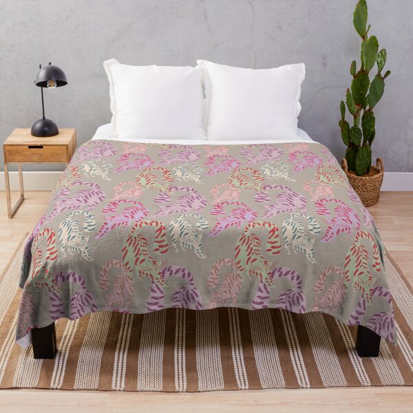 Item preview, Colorful Retro Tigers Pattern In Muted Colors Light Taupe designed and sold by scorpiolane.