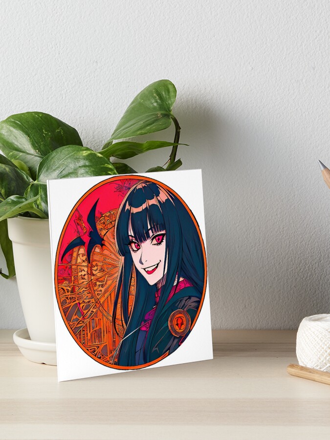 Vintage anime girl, vampire hunter | Art Board Print