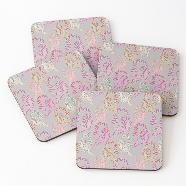 Item preview, Colorful Retro Tigers Pattern In Muted Colors Taupe designed and sold by scorpiolane.