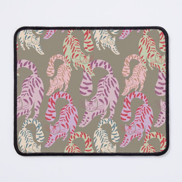Item preview, Colorful Retro Tigers Pattern In Muted Colors Muted Green designed and sold by scorpiolane.