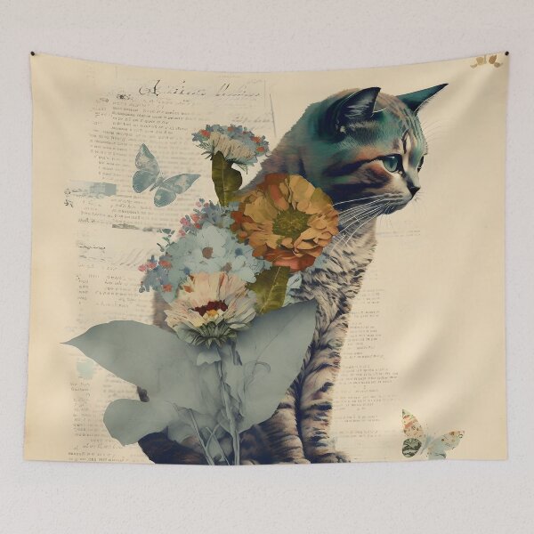 Item preview, Cat and flower collage 13 designed and sold by EmilyDayDreams.