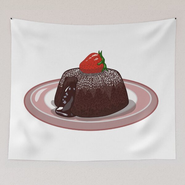 Item preview, Chocolate lava cake cartoon illustration designed and sold by Misscartoon.