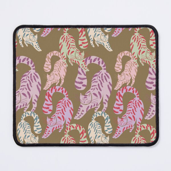 Item preview, Colorful Retro Tigers Pattern In Muted Colors Olive Brown designed and sold by scorpiolane.