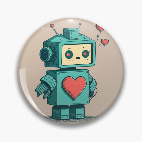 Item preview, Animated Cute Robot with Hearts designed and sold by LinearDimension.