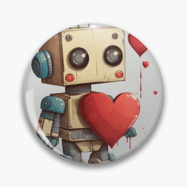 Item preview, Animated Cute Robot with Hearts designed and sold by LinearDimension.