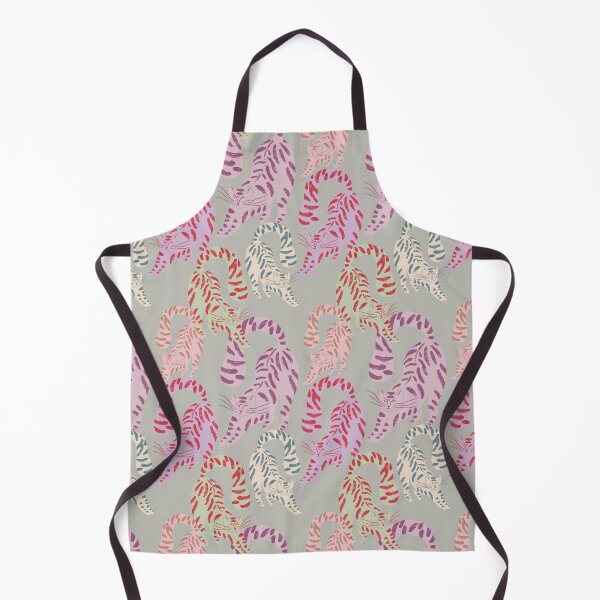 Item preview, Colorful Retro Tigers Pattern In Muted Colors Pale Green designed and sold by scorpiolane.