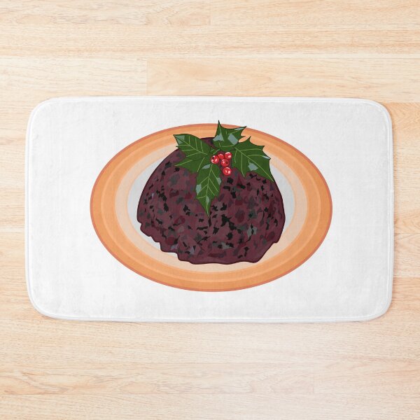 Item preview, Christmas pudding cartoon illustration designed and sold by Misscartoon.