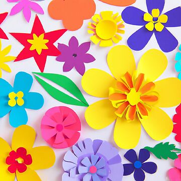Colorful Paper Flower Collage Poster for Sale by louisajones24